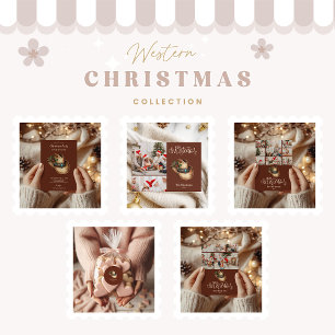 Western Cowboy Hat Christmas 3 Photo   Holiday Card