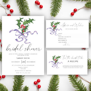 Christmas holly - guess how many kisses bridal enclosure card