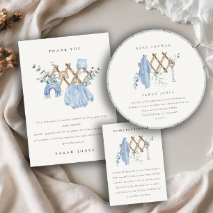 Cute Chic Boy Baby Nursery Essential Baby Shower Invitation