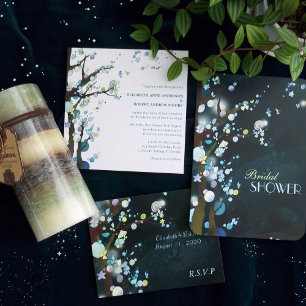 Elegant Tree Theme Forest Green Wedding Invitation