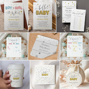 Gold Foil Balloons Twinkle Little Star Baby Shower Thank You Card