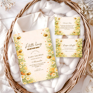 Floral Honey Bee Baby Shower Invitation