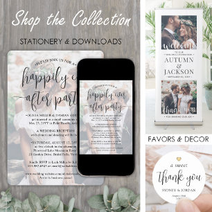 Happily Ever After Party Photo Wedding Reception Invitation