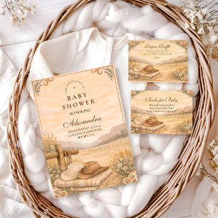 Western Desert Saddle Baby Shower Invitation