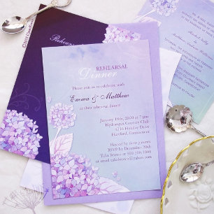 Purple Hydrangeas Summer Wedding Invitation