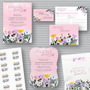 Wildflower Lawn Pretty Pink Lingerie Shower Invitation