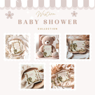 Rustic Cowgirl Boots Baby Shower Invitation