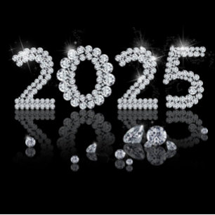 Brilliant Diamonds Luxury New Year 2025 Square Sticker