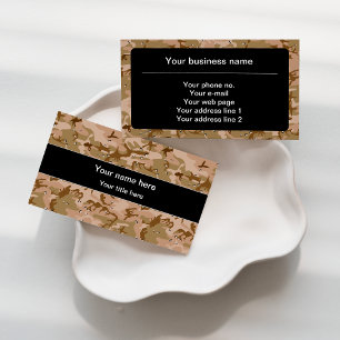 Desert Camouflage Pebbles, Military Pattern, Army Business Card
