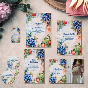 Berry Sweet  Wild Berries & Flowers Baby Shower Invitation
