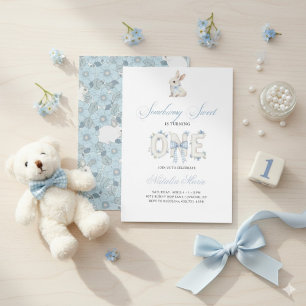 Somebunny Sweet 1st Birthday Spring Floral Invitat Invitation