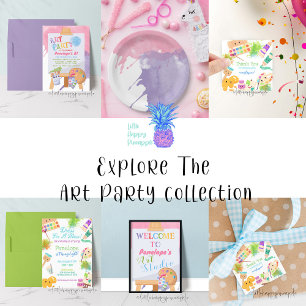 Kawaii Dress For a Mess Art Party Birthday Invitation