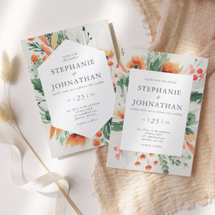 Spring Watercolor Wildflower Wedding Invitation