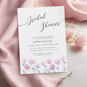 Bridal Shower Invitation delicate flowers.