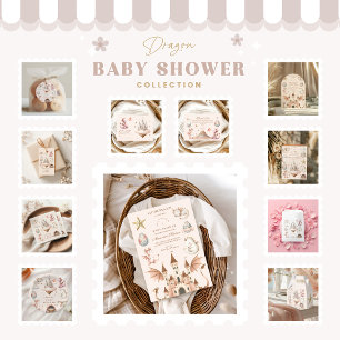 A Little Dragon is on the Way Baby  Diapper Raffle Enclosure Card