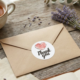Round Thank you business stickers - Minimalist