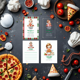 Pizza-Themed A Little Slice of Heaven Baby Shower Invitation