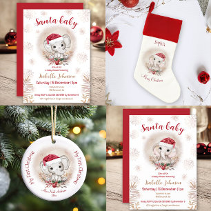 Cute Elephant Girl Christmas Wrapping Paper Name