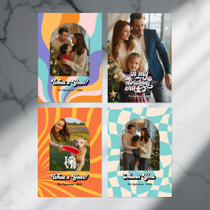 Retro What a Year Year in Review Holiday Photo