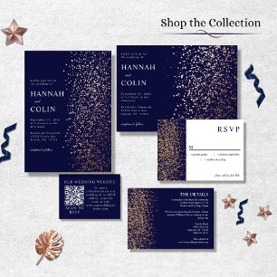 Romantic Navy Rose Gold Stardust Foil Photo 