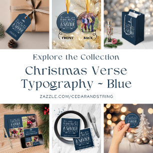 Rustic Blue Winter Holiday Pine Branches Address Return Address Label