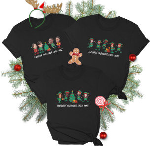 Personalised Funny Face Photo Christmas Elf T-Shirt