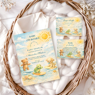 Surf’s Up Baby Shower Diapper Raffle Enclosure Card