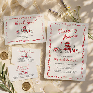 That’s Amore Hand Drawn Red Engagement Party Invitation