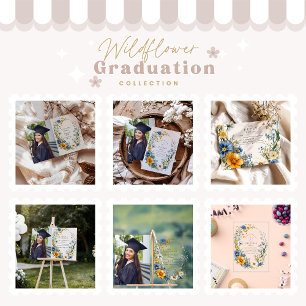 Stylish Spring Wildflower Meadow Garden Graduation RSVP Card