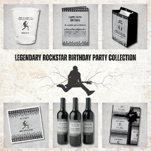 Guitarist Legend Happy Birthday Music Bottle Wine Label