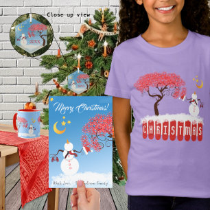 Large Whimsical Star Snowman Address Return Address Label