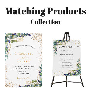 Eucalyptus botanical wedding budget invitation flyer