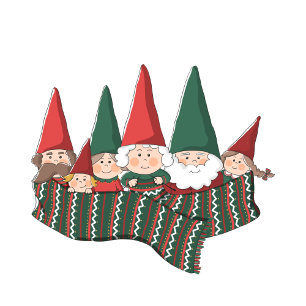 Christmas gnomes family Folded Holiday Card