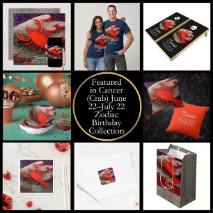 Cancer the Crab Zodiac Sign Birthday Party Invitation