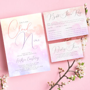 Cloud 9 Dreamy Pastel Pink Bridal Shower Thank You Gift Tags