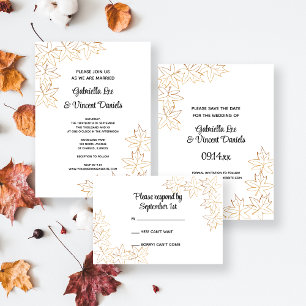 Maple Leaf Edge Fall Wedding Invitation
