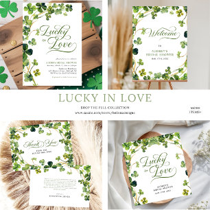 Lucky in Love Bridal Shower Green Return Address Label