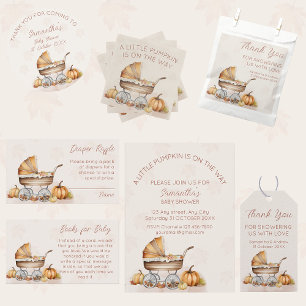 Watercolor Fall Pumpkin Baby Shower Gift Tags
