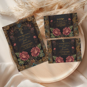 Floral Victorian Gothic Bridal Shower Paper Plate