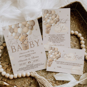 Teddy Bear Baby Shower  Bearly Wait Invitation