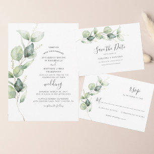 Eucalyptus QR Code Botanical Wedding Save The Date