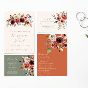 Elegant Sage Green Wedding Floral Enclosure Card