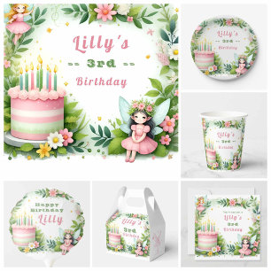 Green Pastel Fairy  Birthday - Invitation