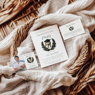 Gold Laurel Tooth Graduation Party Invitation