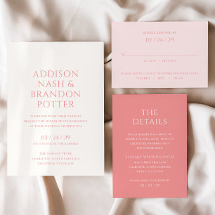 Addison Pink Classic Elegant Wedding Invitation