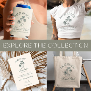 Retro Luxe Beach Social Club Logo Bachelorette  Tote Bag