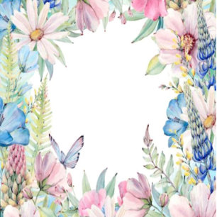 Pastel Wildflower Florals Neutral Baby Shower Invitation