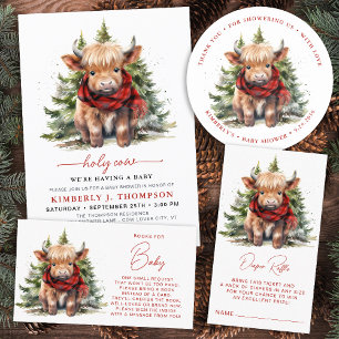 Highland Cow Cosy Winter Farm Animal Book Request Enclosure Card