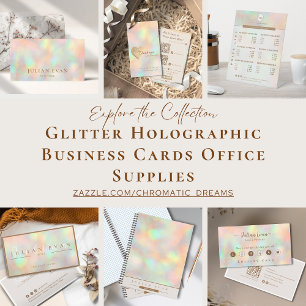 Elegant Glitter Holographic Script Return Address Return Address Label