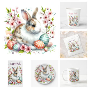 Easter - Watercolor Rabbit -   Coffee Mug